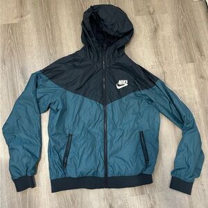 Nike Men's Teal and Black Windbreaker